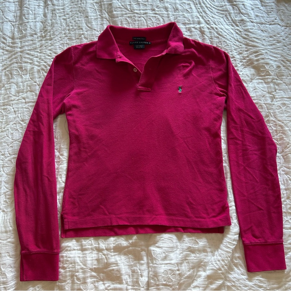 Polo by Ralph Lauren Pink Fitted Polo Collar Shirt